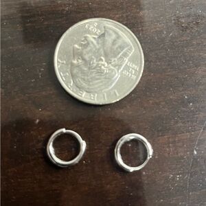 Mini Sterling Silver clicker Hoop Earrings 7mm